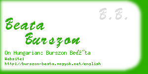 beata burszon business card